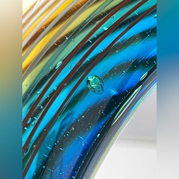 Art Glass Swirl Sculpture 9"‎ Tall Rainbow - Picture 13 of 15